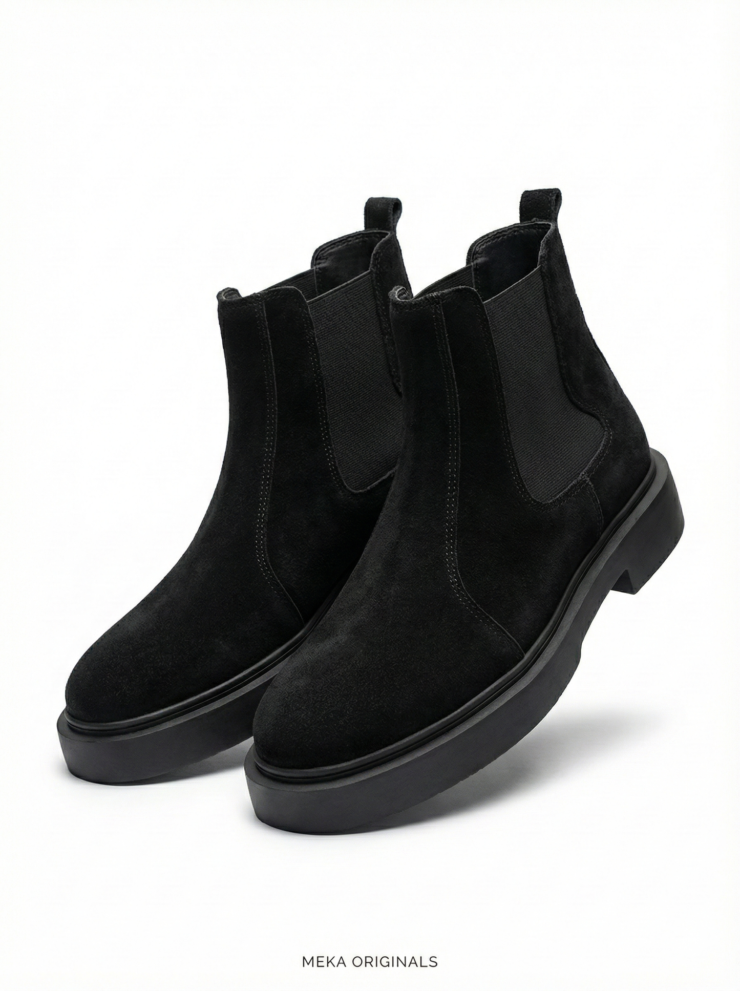 MEKA Handcrafted Genuine Leather Footwear - MEKA: Chunky Suede Chelsea Boot | Black