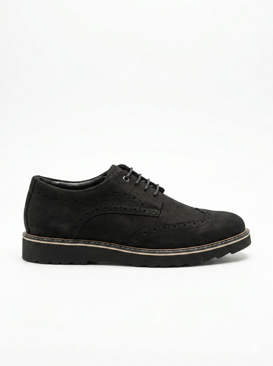 MEKA Handcrafted Genuine Leather Footwear - MEKA Royal Brogue - Onyx Black