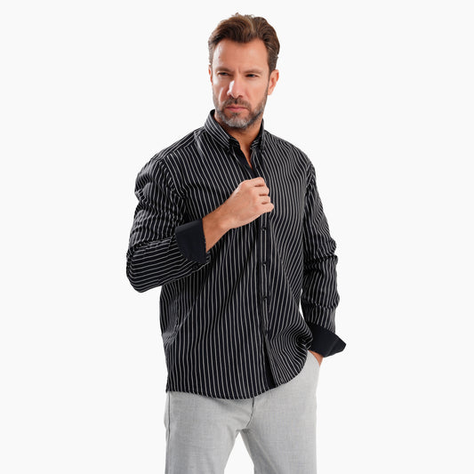 MEKA Premium Anti-Shrink Dress Shirt - MEKA | Premium Long Sleeves Shirt - Semi Casual Regular Fit (0050)