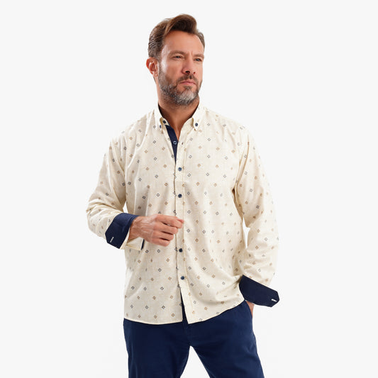 MEKA Premium Anti-Shrink Dress Shirt - MEKA | Premium Long Sleeves Shirt - Semi Casual Regular Fit (0070)