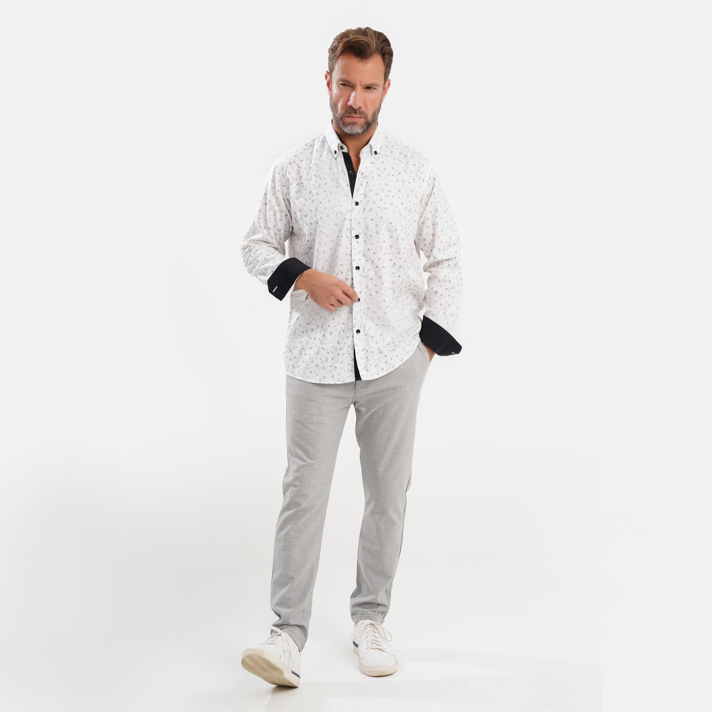 MEKA Premium Anti-Shrink Dress Shirt - MEKA | Premium Long Sleeves Shirt - Semi Casual Regular Fit (0074)