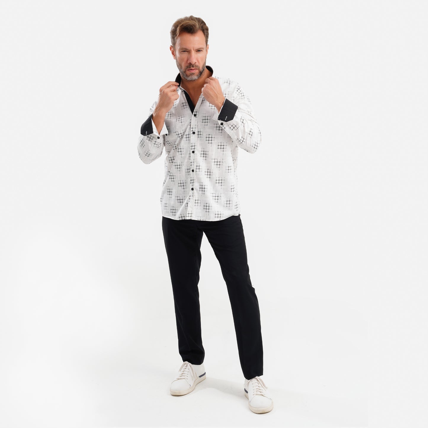 MEKA Premium Anti-Shrink Dress Shirt - MEKA | Premium Long Sleeves Shirt - Semi Casual Regular Fit (0079)