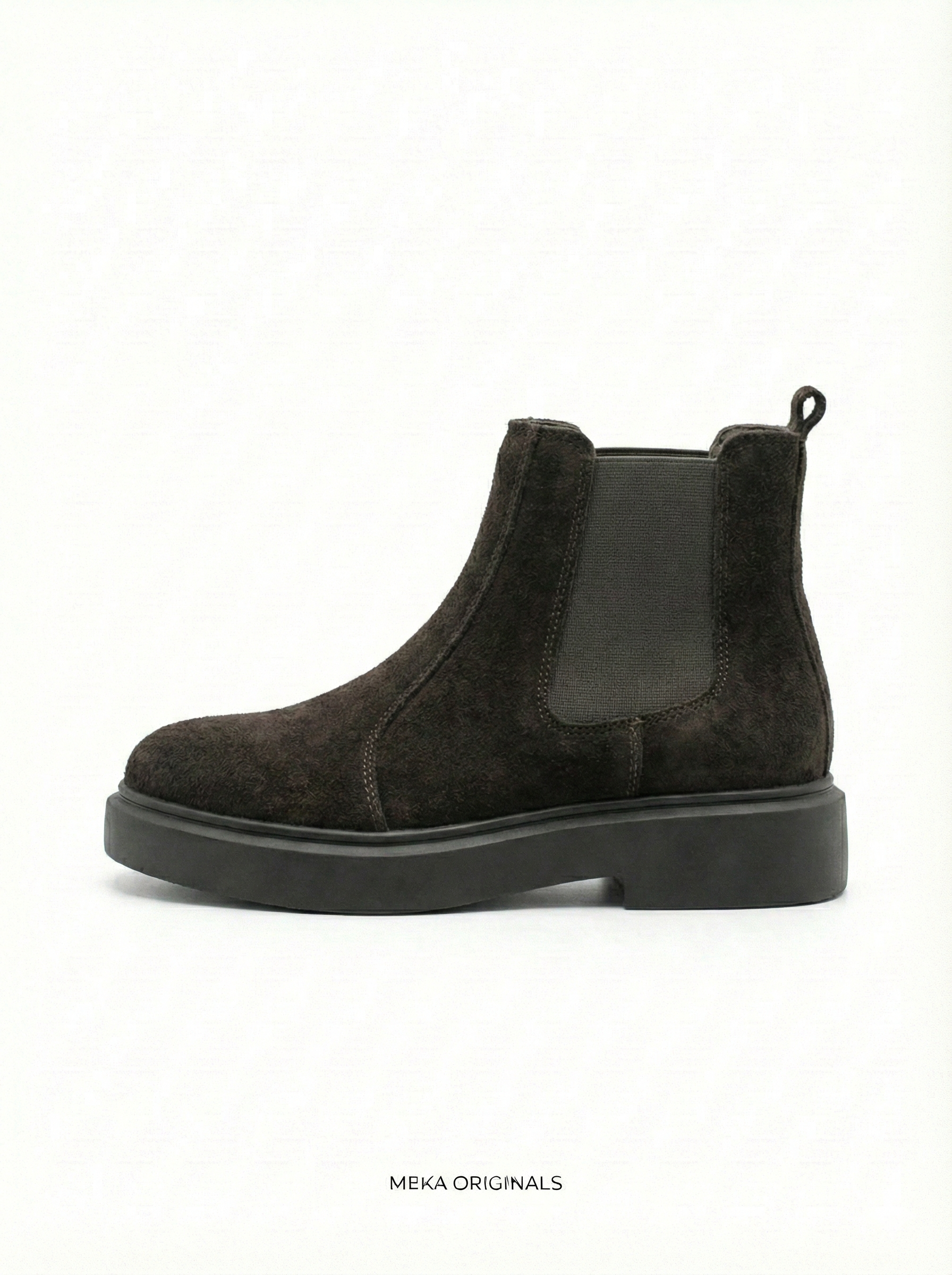 MEKA Handcrafted Genuine Leather Footwear - MEKA: Chunky Suede Chelsea boot | Coffee