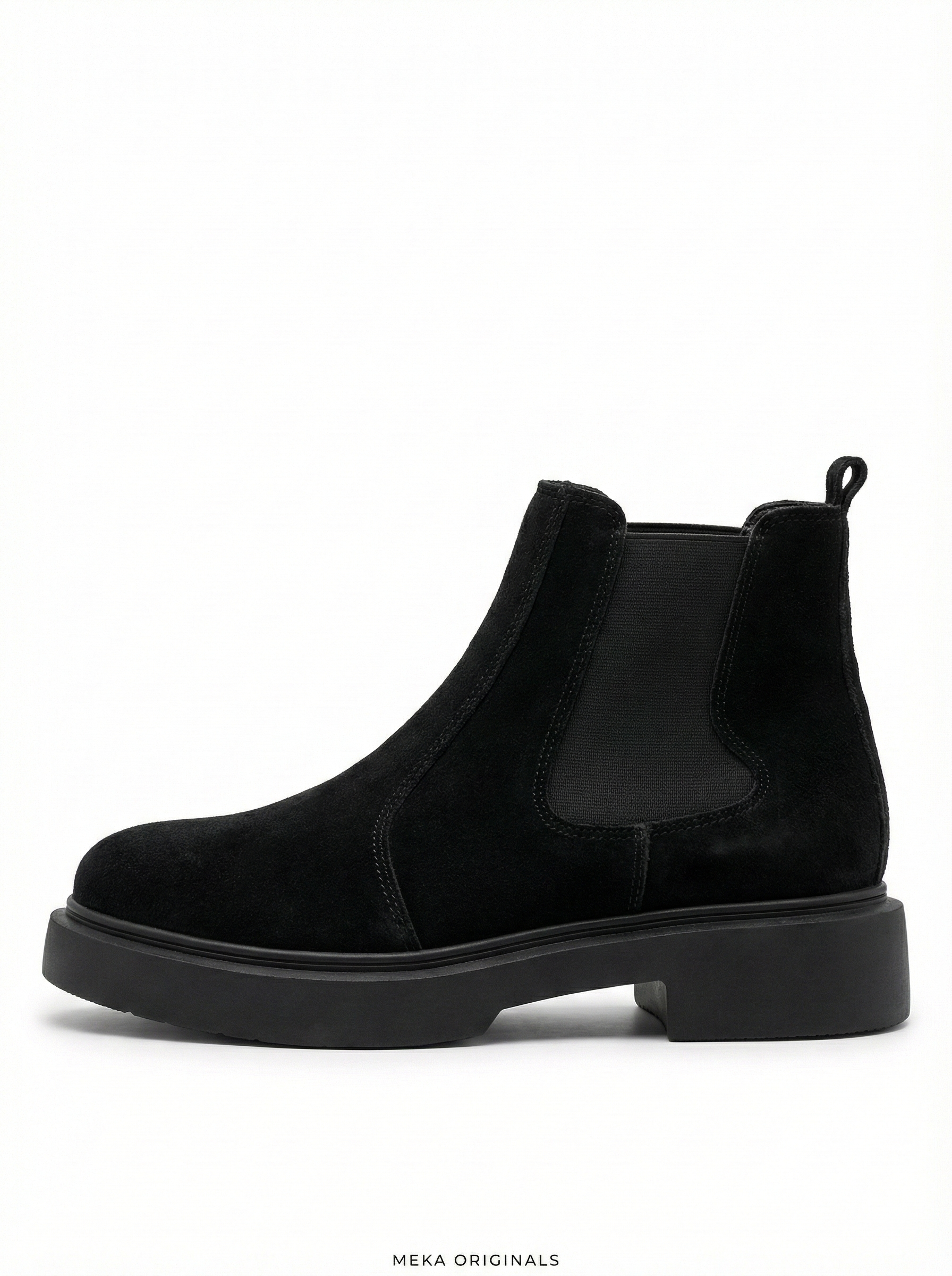 MEKA Handcrafted Genuine Leather Footwear - MEKA: Chunky Suede Chelsea Boot | Black