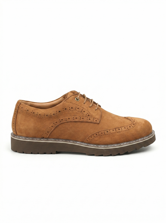 MEKA Handcrafted Genuine Leather Footwear - MEKA Royal Brogue - Camel