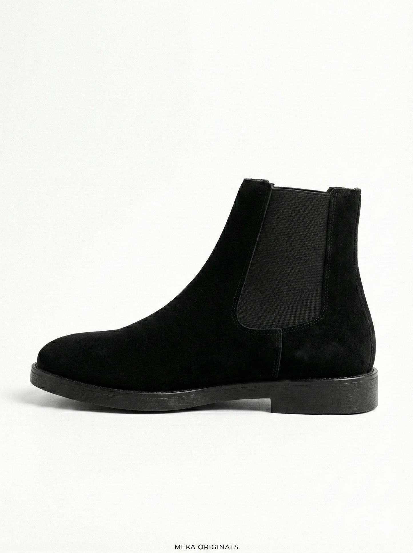 MEKA Handcrafted Genuine Leather Footwear - MEKA Black Suede Chelsea Boots – Genuine Leather