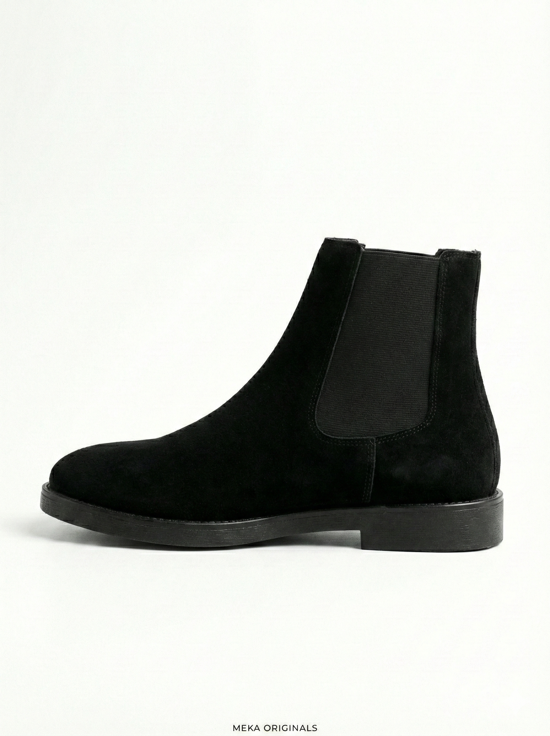 MEKA Handcrafted Genuine Leather Footwear - MEKA Black Suede Chelsea Boots – Genuine Leather