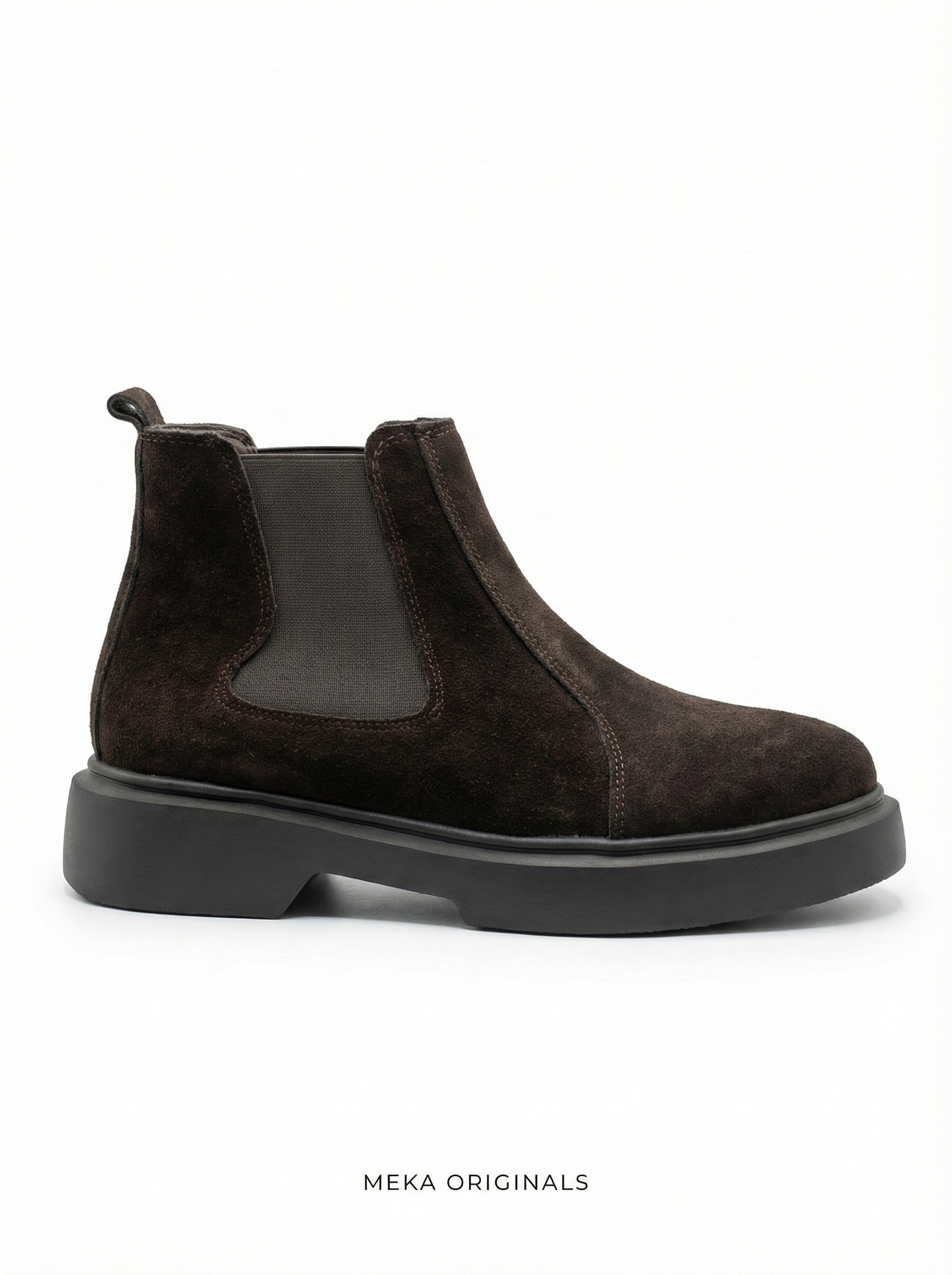 MEKA Handcrafted Genuine Leather Footwear - MEKA: Chunky Suede Chelsea boot | Coffee