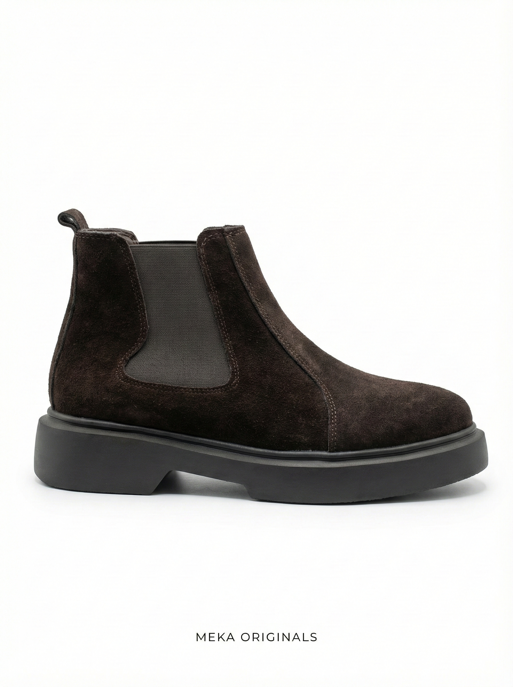 MEKA Handcrafted Genuine Leather Footwear - MEKA: Chunky Suede Chelsea boot | Coffee