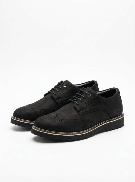 MEKA Handcrafted Genuine Leather Footwear - MEKA Royal Brogue - Onyx Black