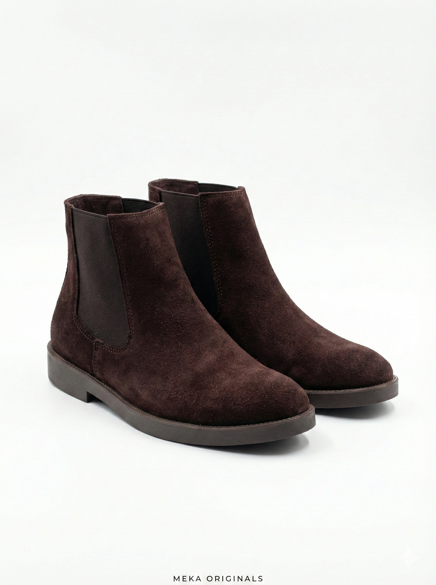 MEKA Handcrafted Genuine Leather Footwear - MEKA Brown Suede Chelsea Boots – Genuine Leather