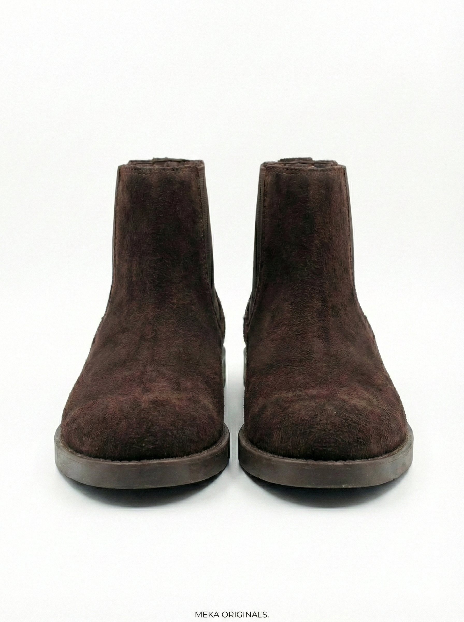 MEKA Handcrafted Genuine Leather Footwear - MEKA Brown Suede Chelsea Boots – Genuine Leather