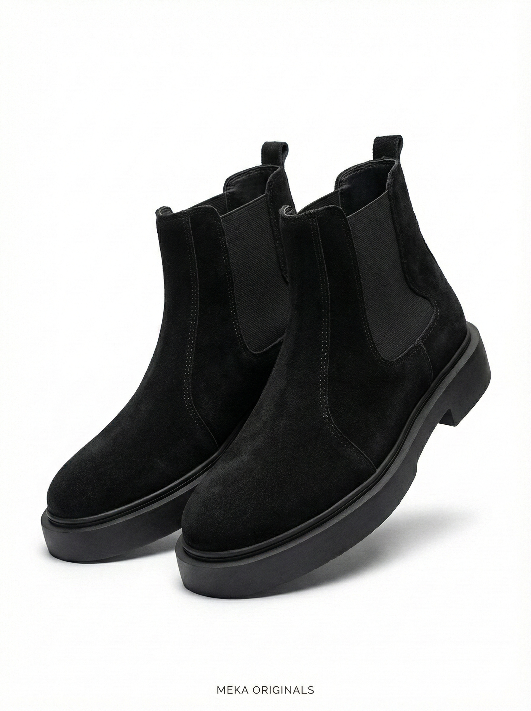MEKA Handcrafted Genuine Leather Footwear - MEKA: Chunky Suede Chelsea Boot | Black