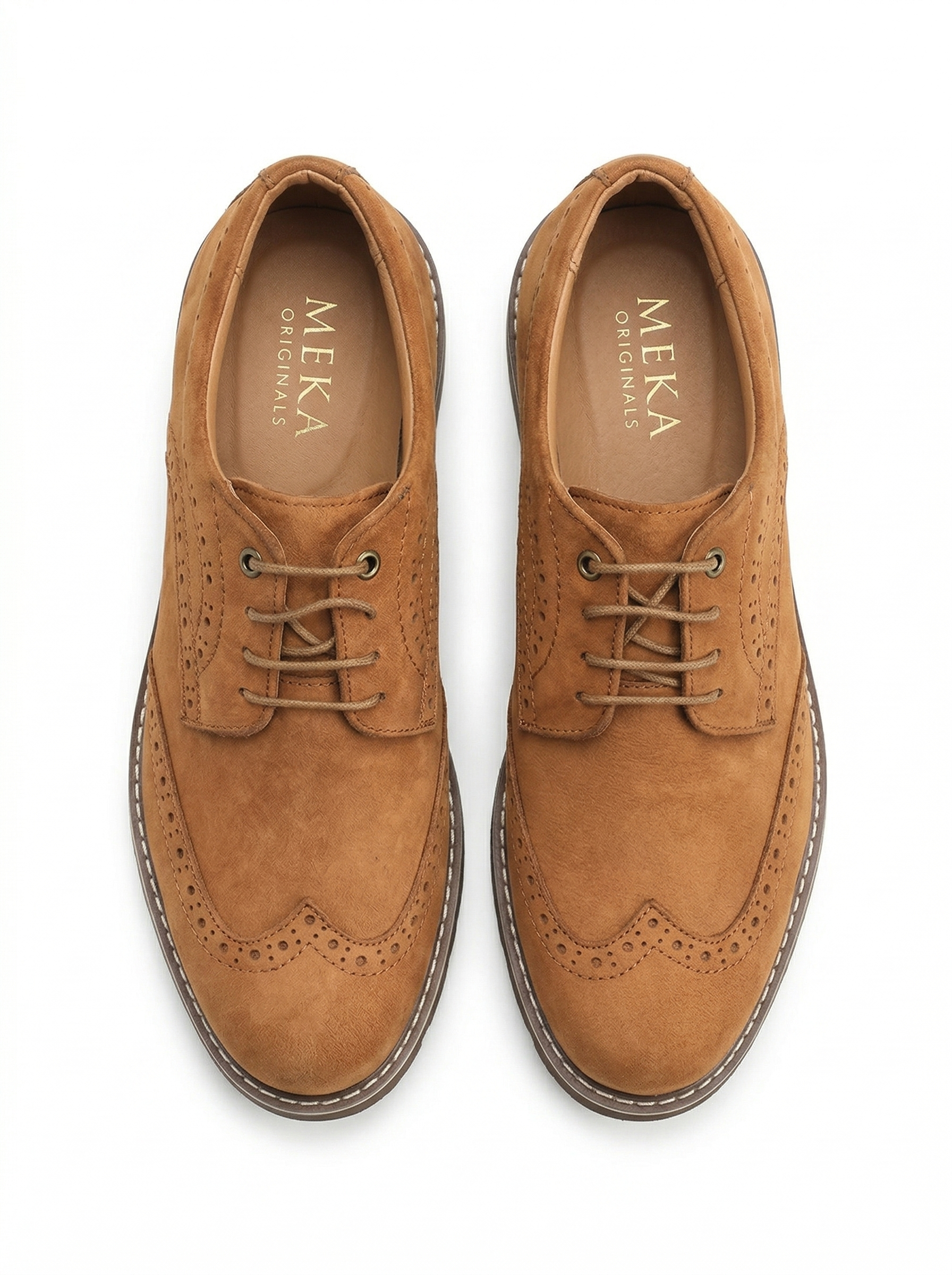 MEKA Handcrafted Genuine Leather Footwear - MEKA Royal Brogue - Camel