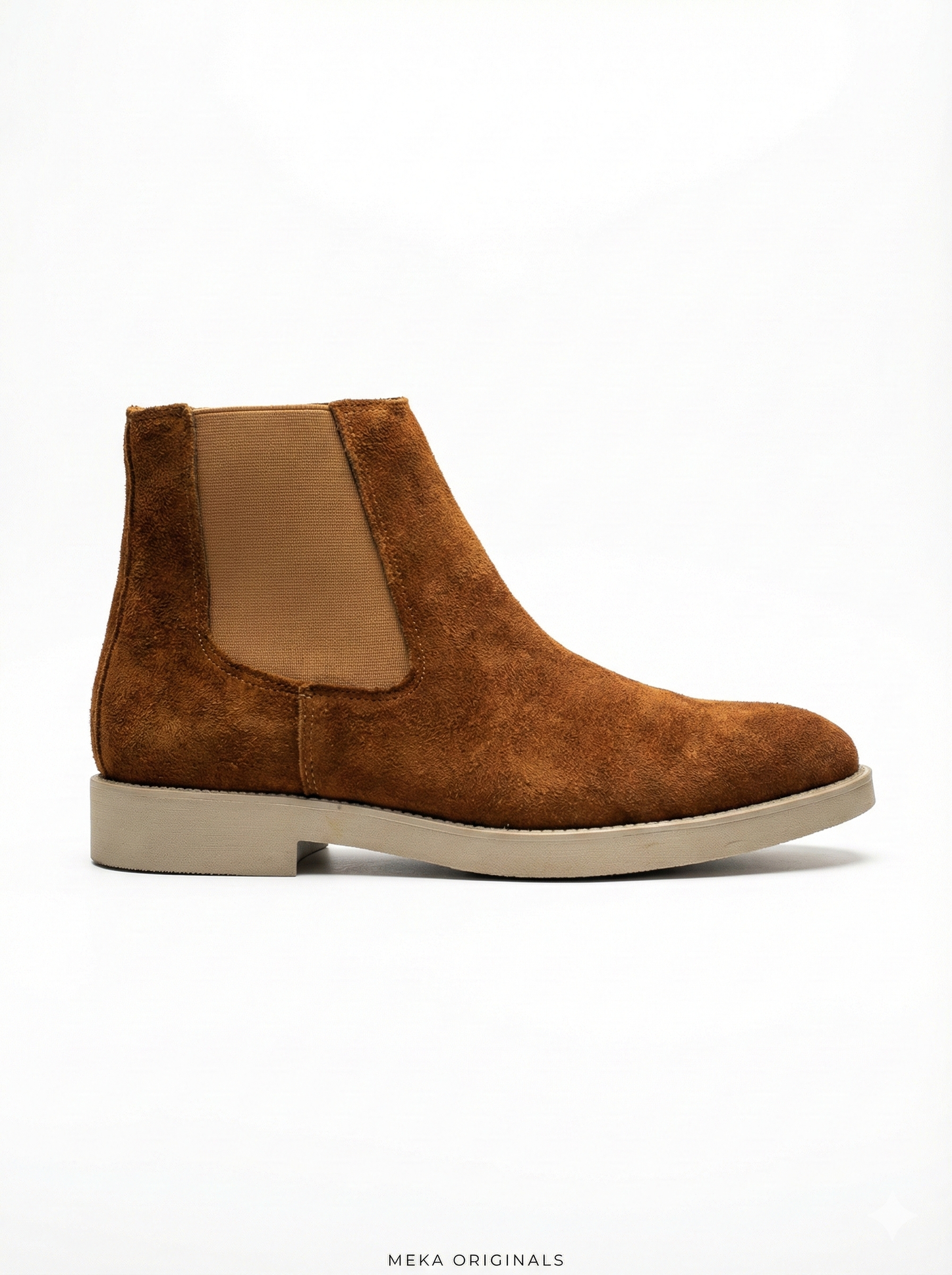 MEKA Handcrafted Genuine Leather Footwear - MEKA: Suede Chelsea Boot | Cognac
