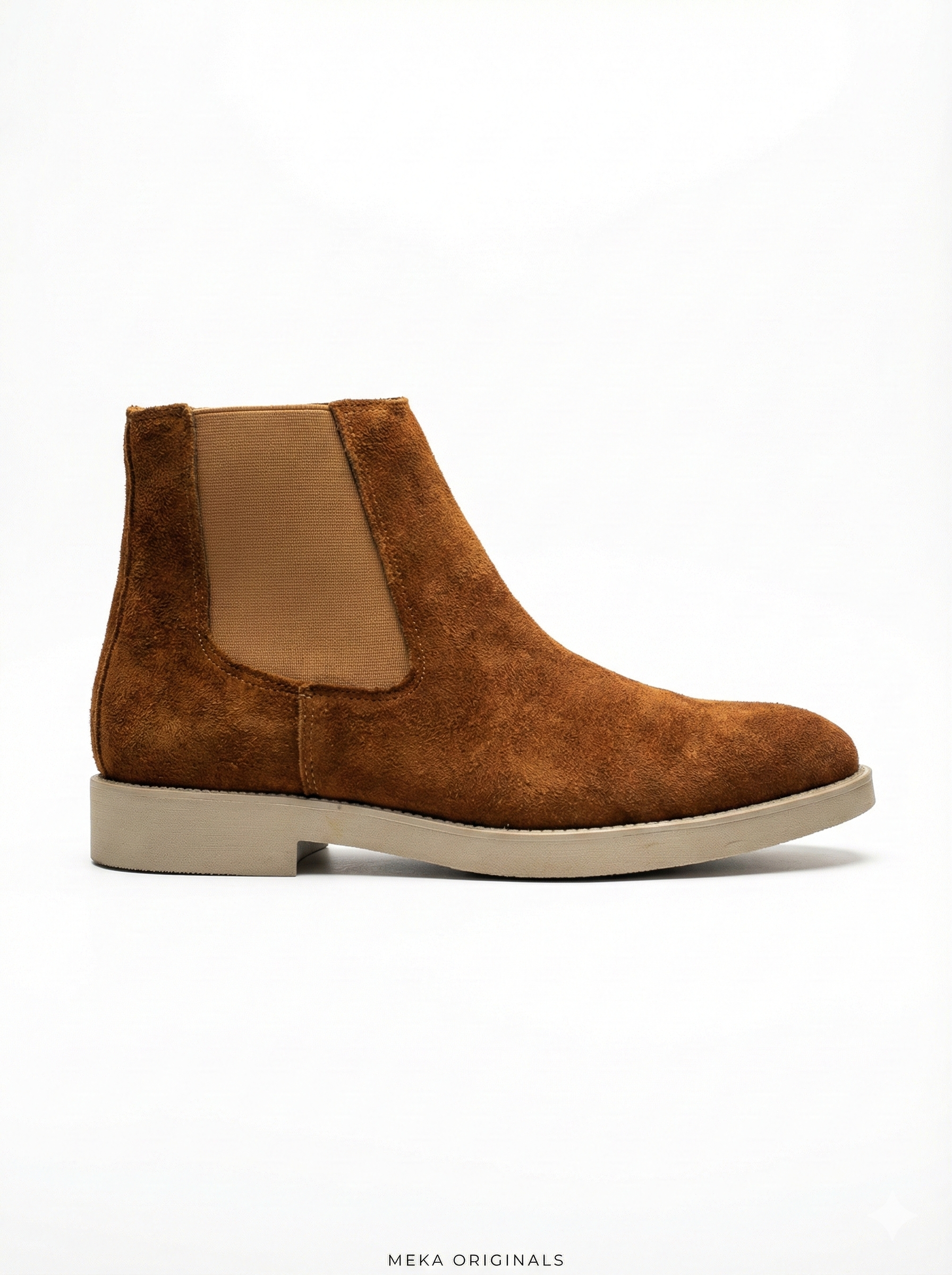 MEKA Handcrafted Genuine Leather Footwear - MEKA: Suede Chelsea Boot | Cognac