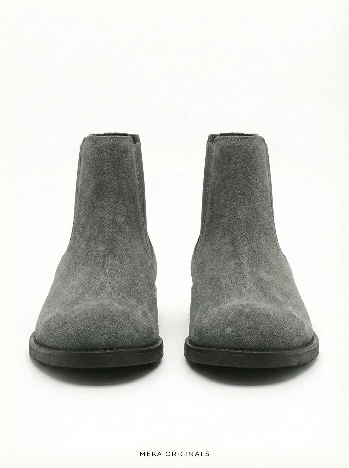 MEKA Handcrafted Genuine Leather Footwear - MEKA Grey Suede Chelsea Boots – Genuine Leather