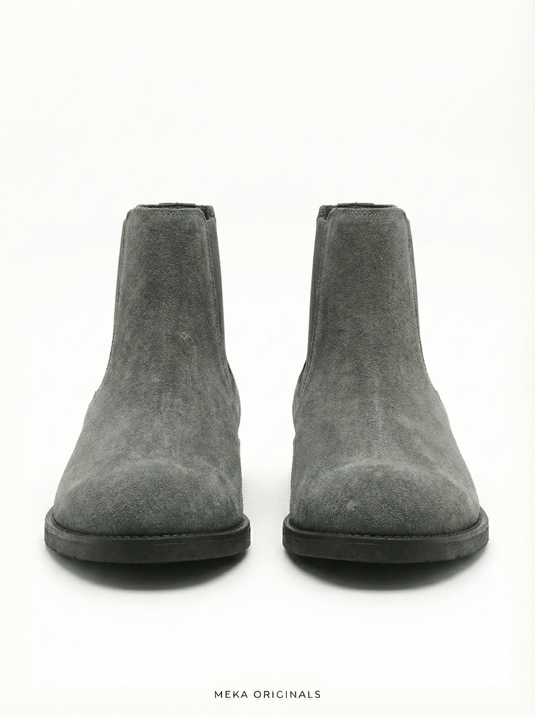 MEKA Handcrafted Genuine Leather Footwear - MEKA Grey Suede Chelsea Boots – Genuine Leather