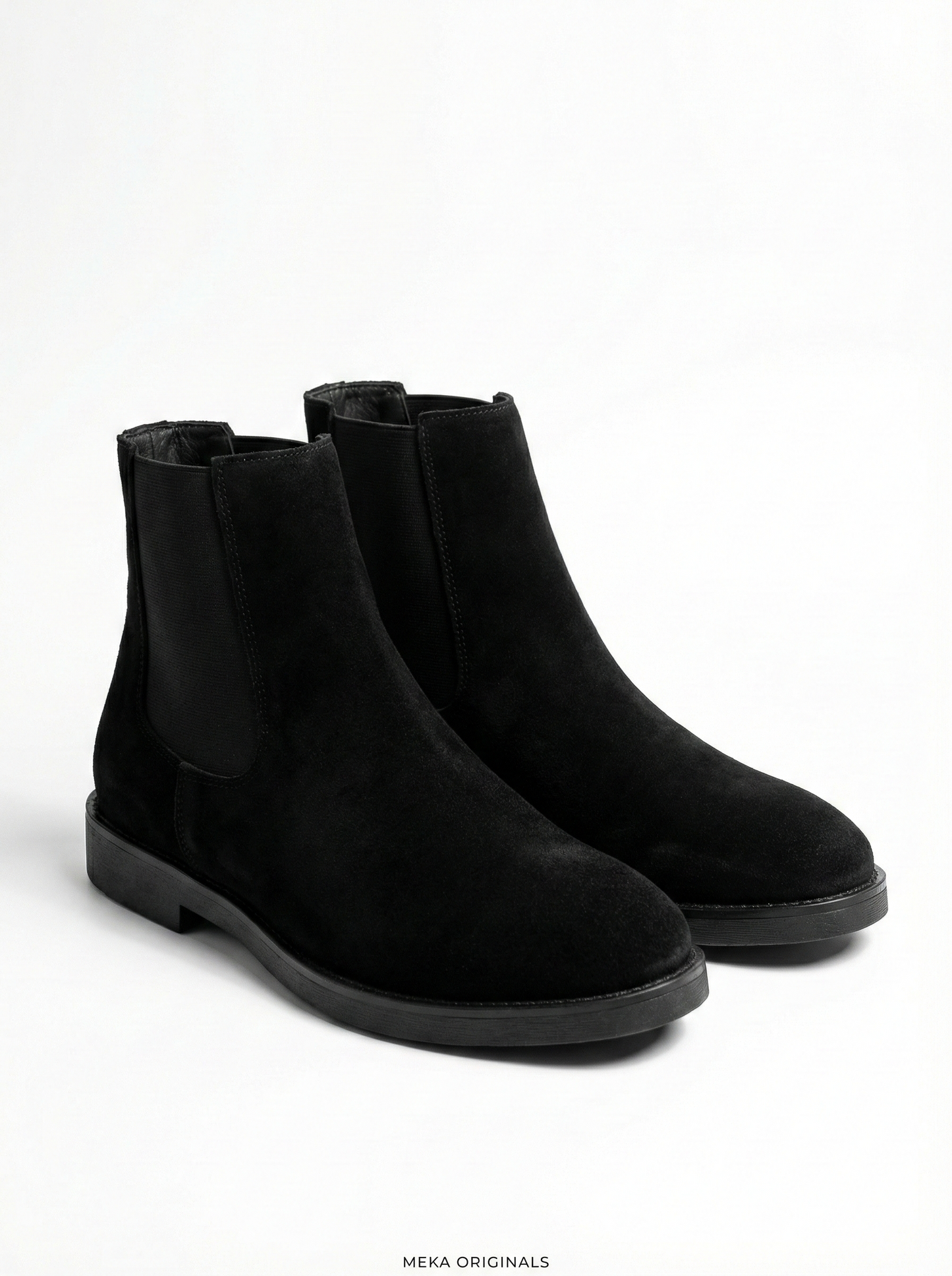 MEKA Handcrafted Genuine Leather Footwear - MEKA Black Suede Chelsea Boots – Genuine Leather