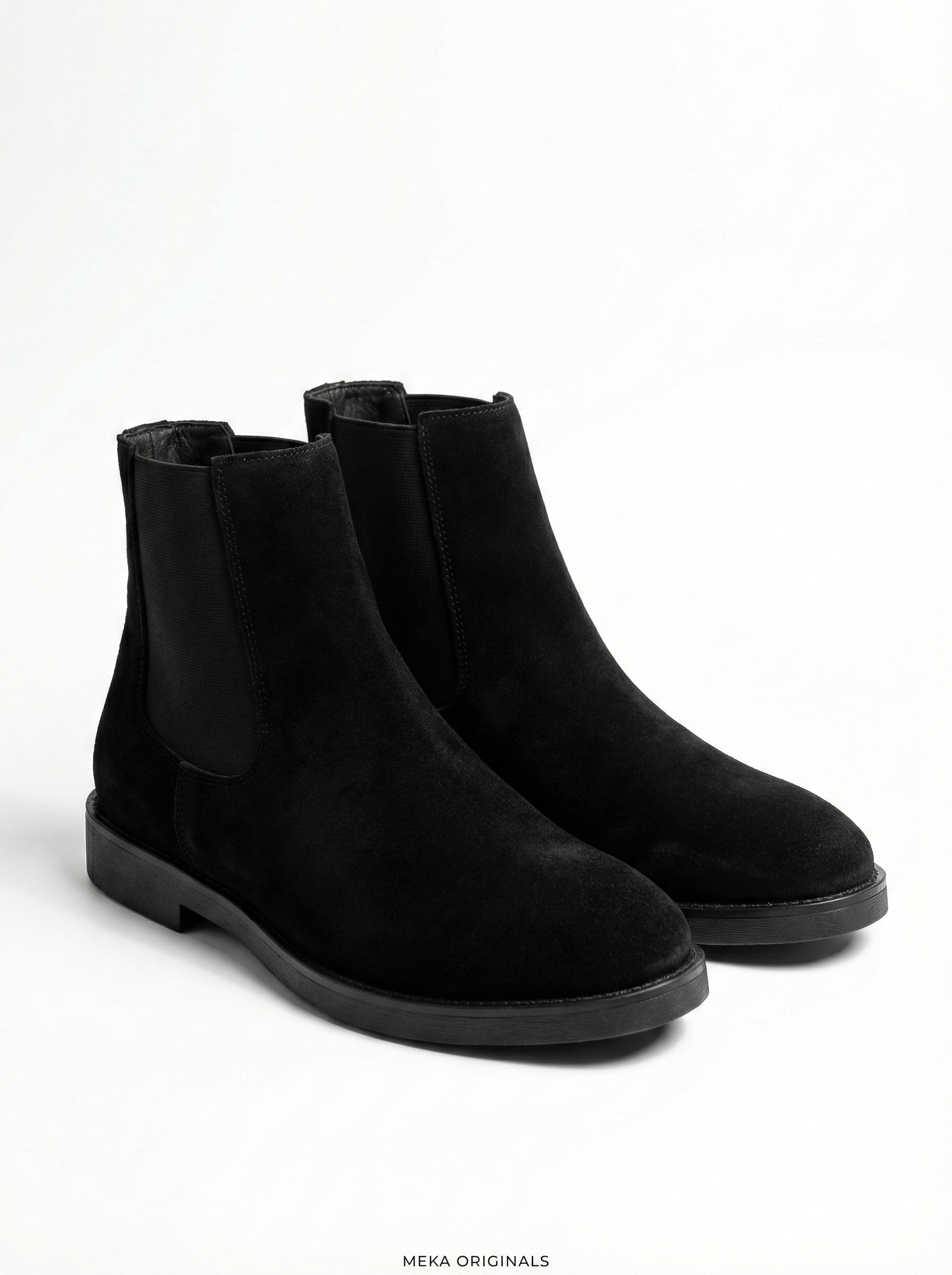 MEKA Handcrafted Genuine Leather Footwear - MEKA Black Suede Chelsea Boots – Genuine Leather