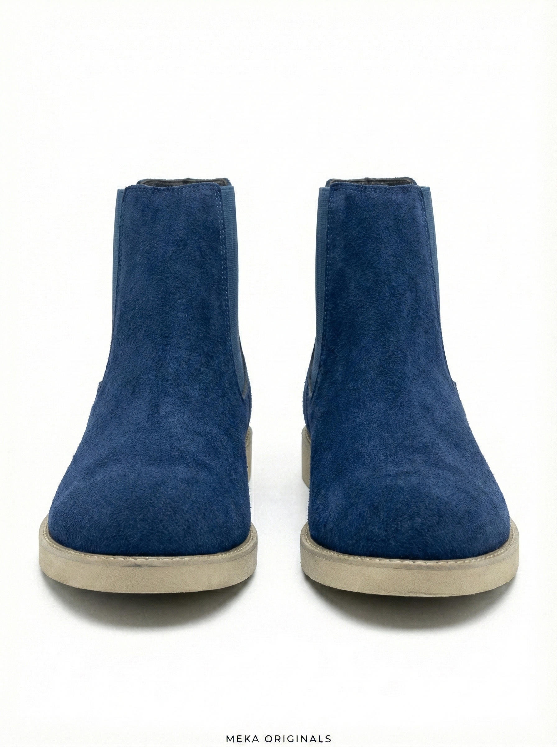 MEKA Handcrafted Genuine Leather Footwear - MEKA Navy Suede Chelsea Boots – Genuine Leather