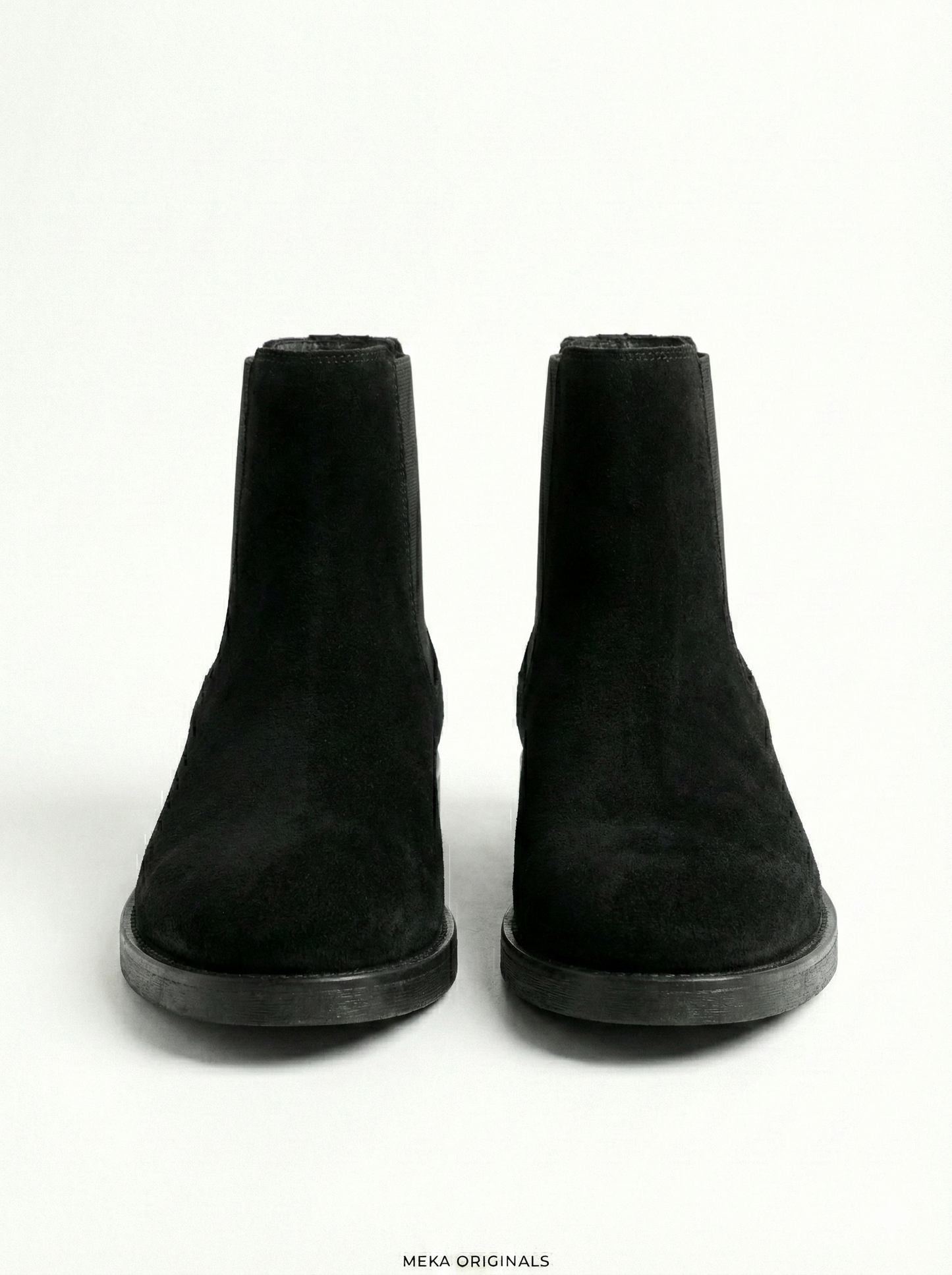 MEKA Handcrafted Genuine Leather Footwear - MEKA Black Suede Chelsea Boots – Genuine Leather