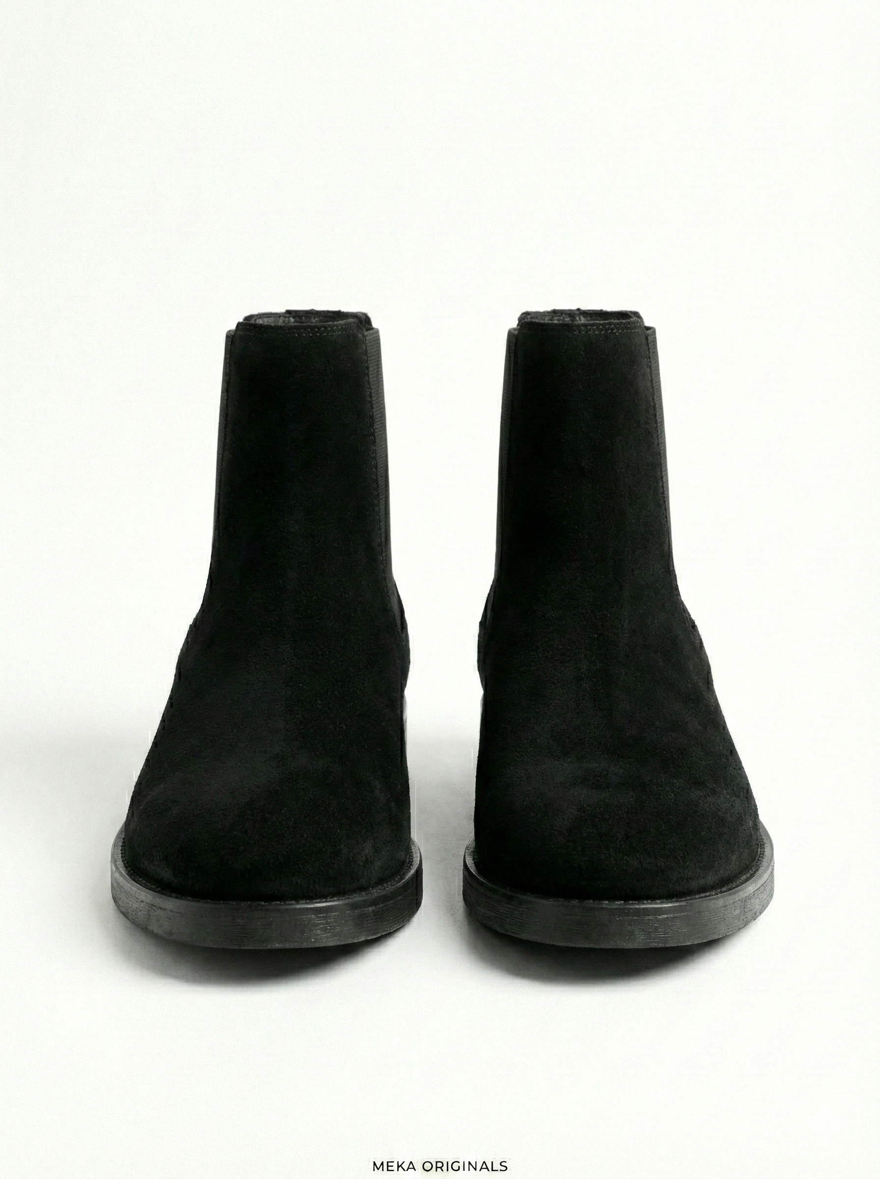 MEKA Handcrafted Genuine Leather Footwear - MEKA Black Suede Chelsea Boots – Genuine Leather