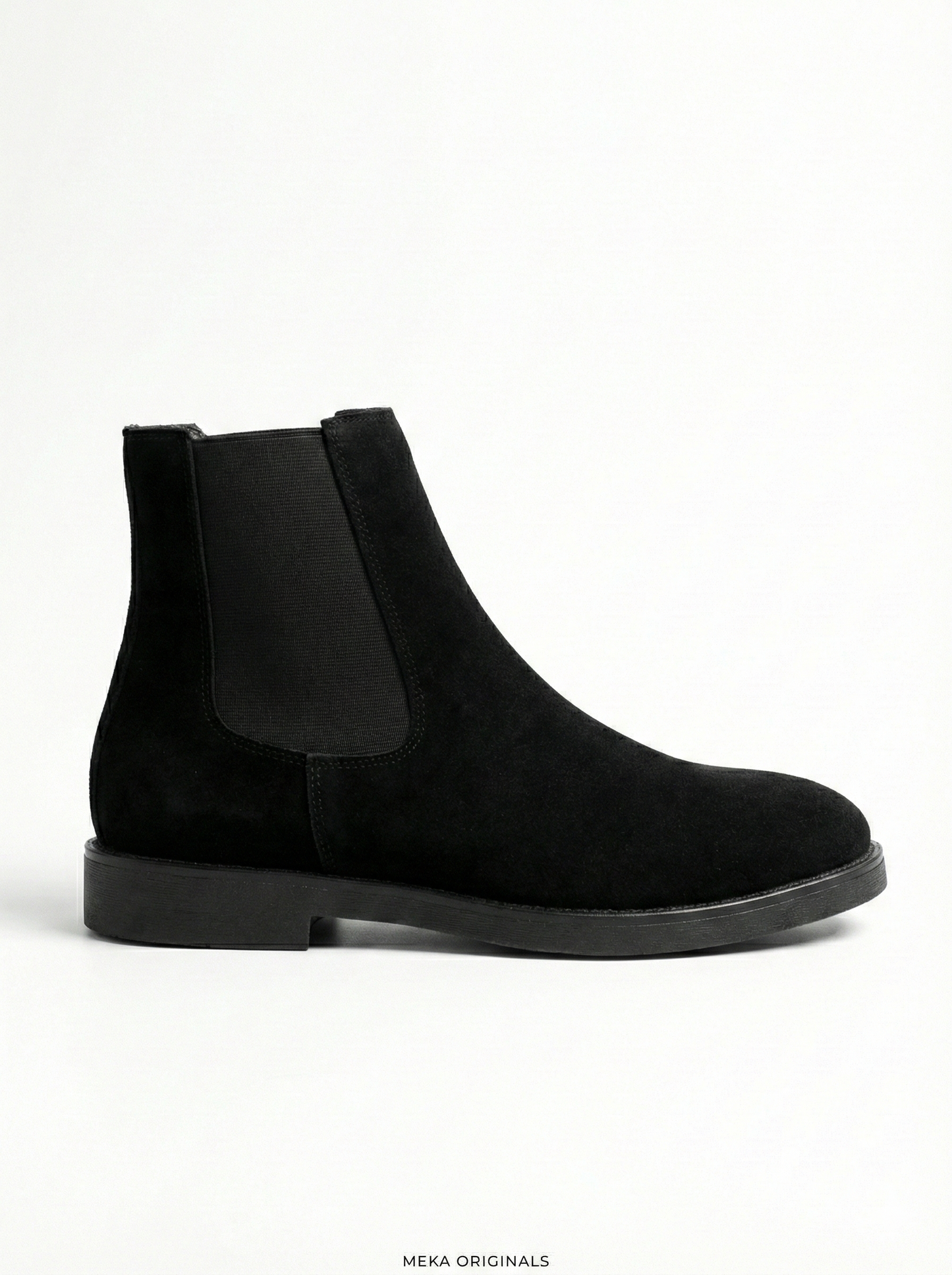 MEKA Handcrafted Genuine Leather Footwear - MEKA Black Suede Chelsea Boots – Genuine Leather