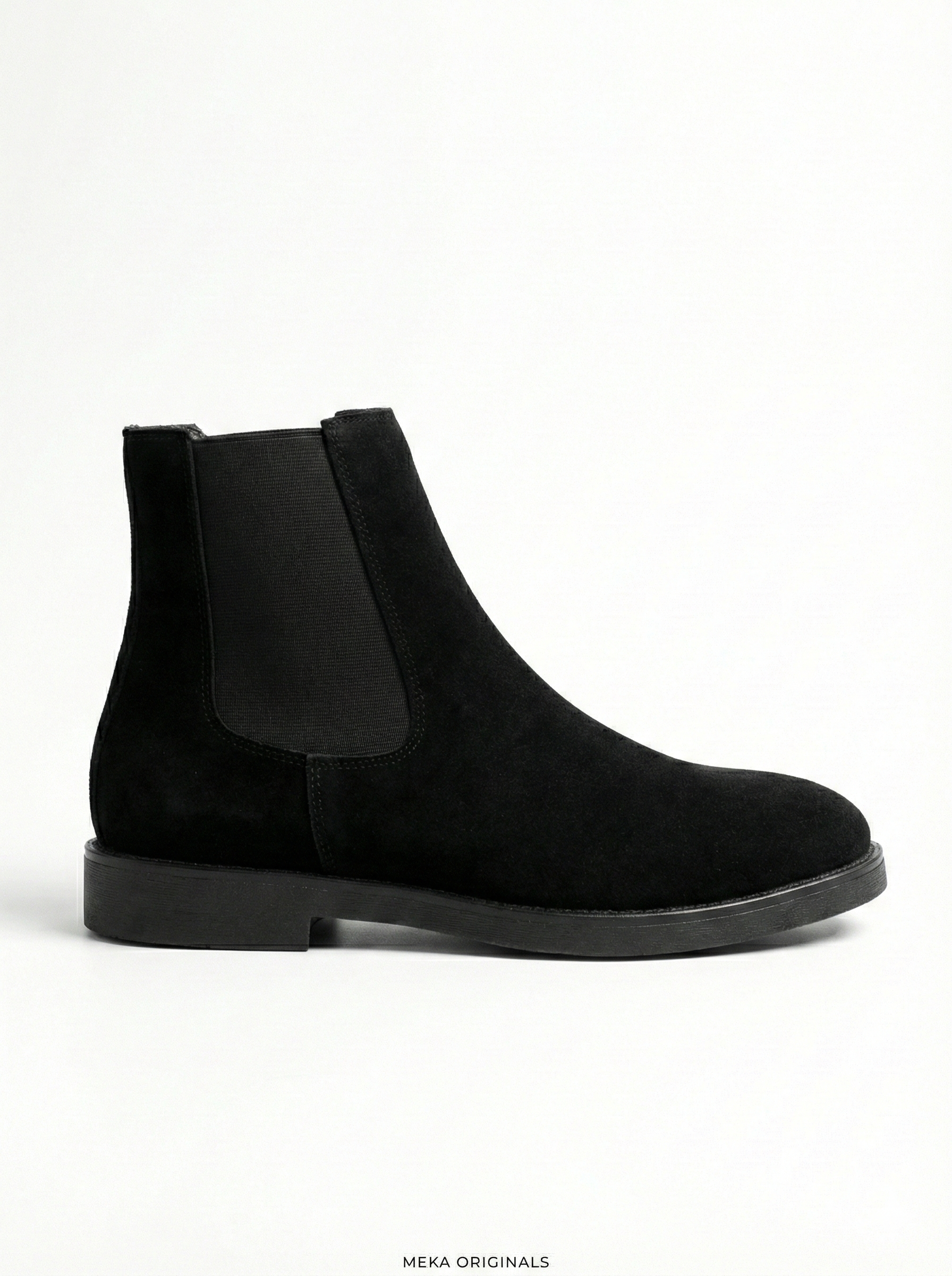 MEKA Handcrafted Genuine Leather Footwear - MEKA Black Suede Chelsea Boots – Genuine Leather