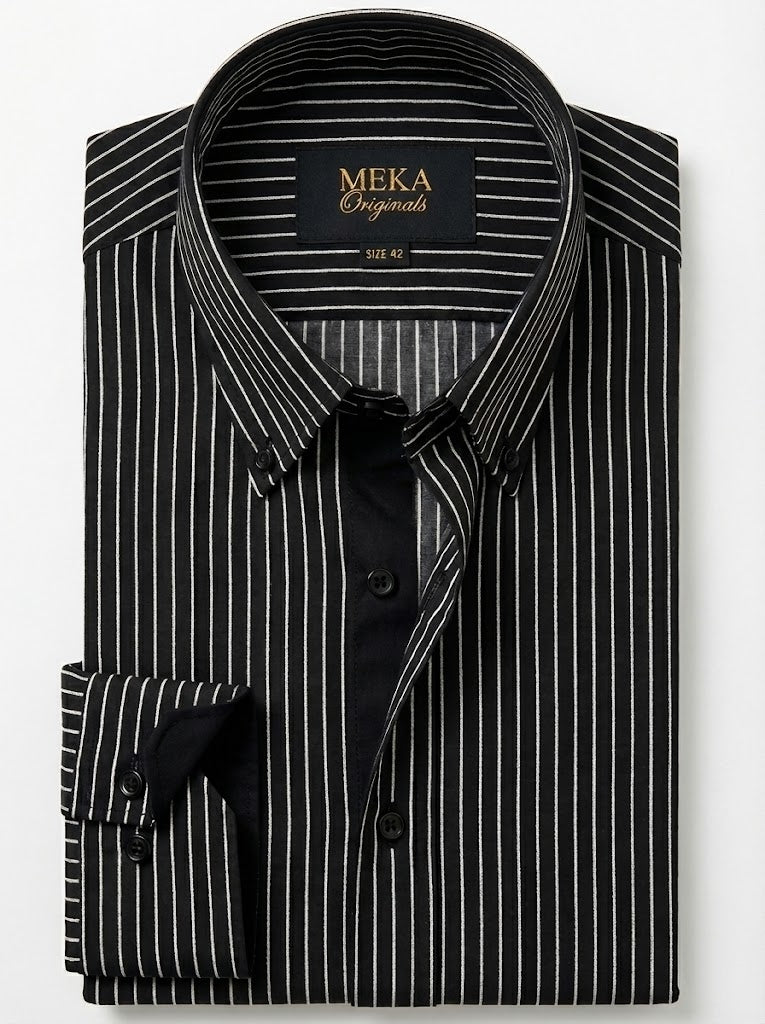 MEKA Premium Anti-Shrink Dress Shirt - MEKA | Premium Long Sleeves Shirt - Semi Casual Regular Fit (0050)