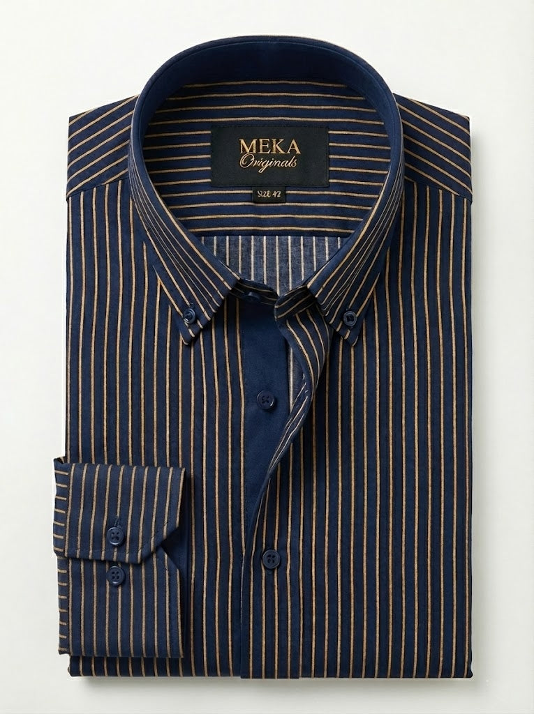 MEKA Premium Anti-Shrink Dress Shirt - MEKA | Premium Long Sleeves Shirt - Semi Casual Regular Fit (0052)