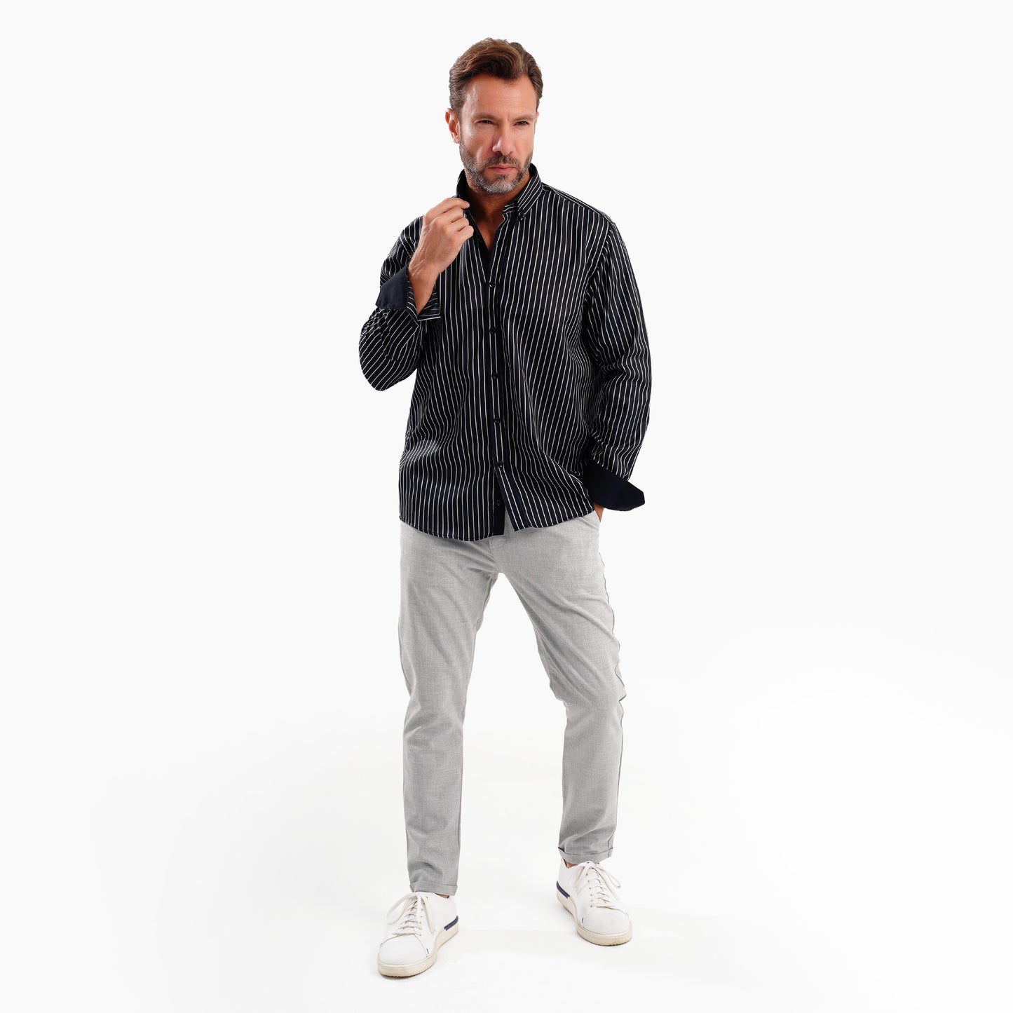 MEKA Premium Anti-Shrink Dress Shirt - MEKA | Premium Long Sleeves Shirt - Semi Casual Regular Fit (0050)