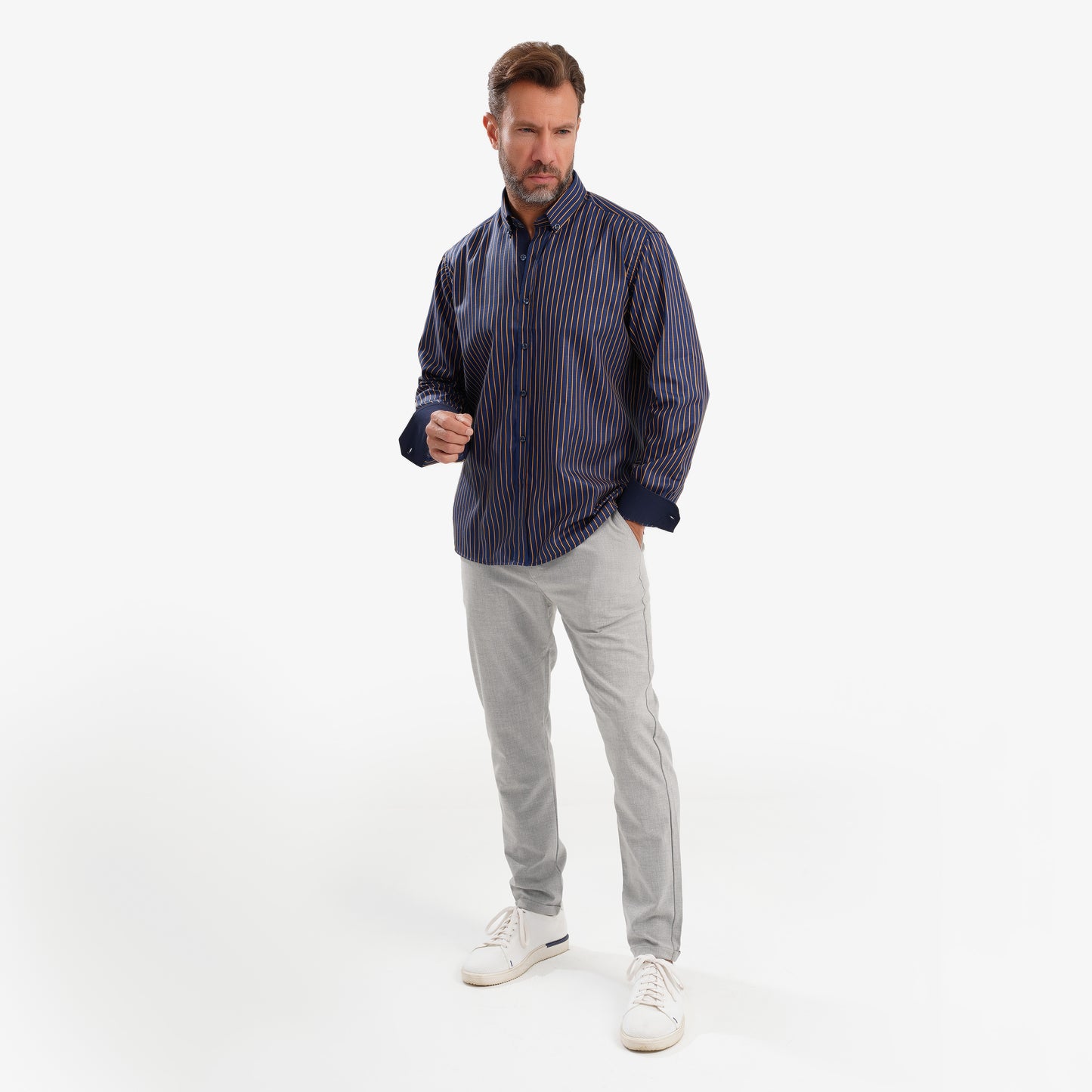 MEKA Premium Anti-Shrink Dress Shirt - MEKA | Premium Long Sleeves Shirt - Semi Casual Regular Fit (0052)