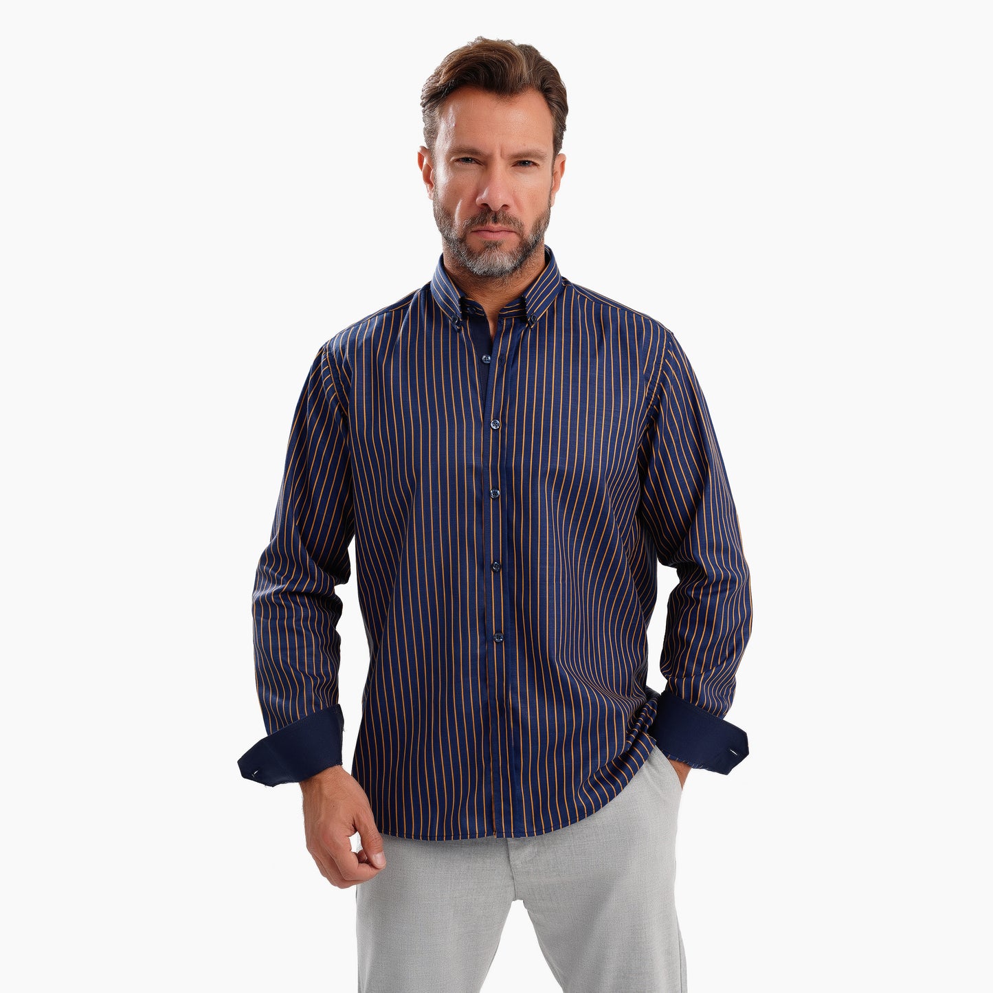 MEKA Premium Anti-Shrink Dress Shirt - MEKA | Premium Long Sleeves Shirt - Semi Casual Regular Fit (0052)