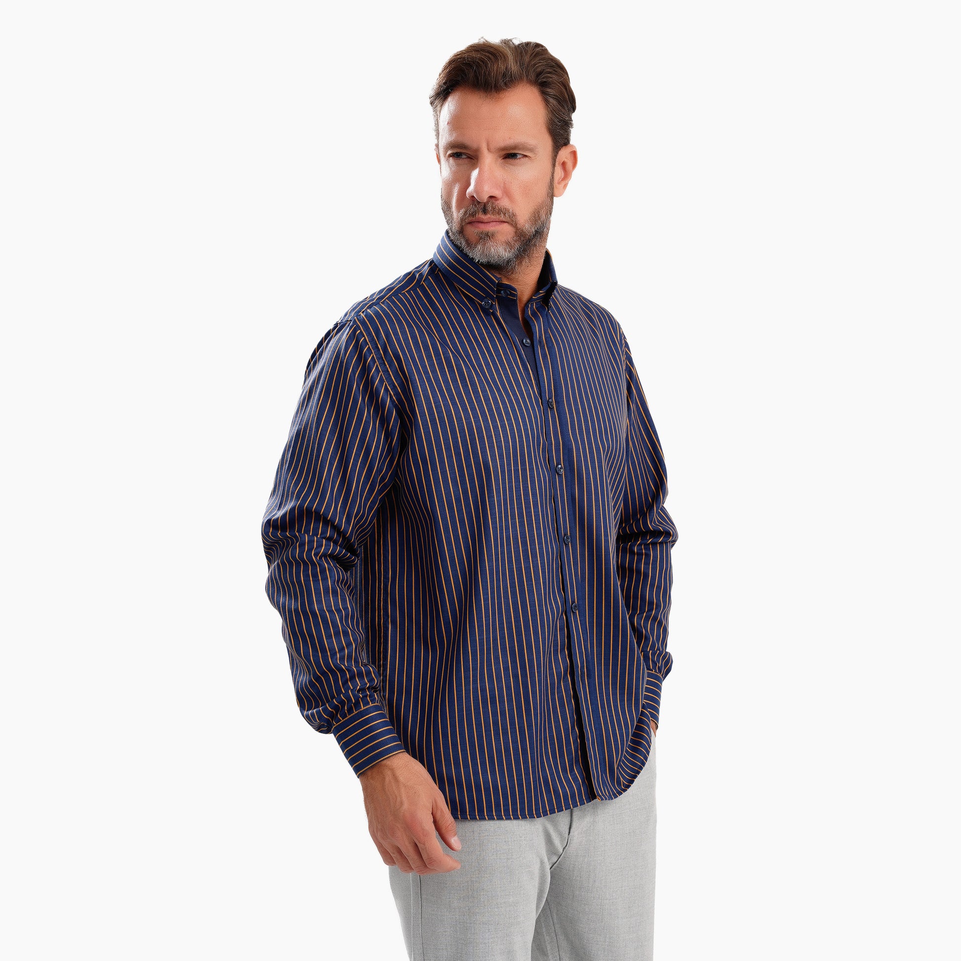 MEKA Premium Anti-Shrink Dress Shirt - MEKA | Premium Long Sleeves Shirt - Semi Casual Regular Fit (0052)
