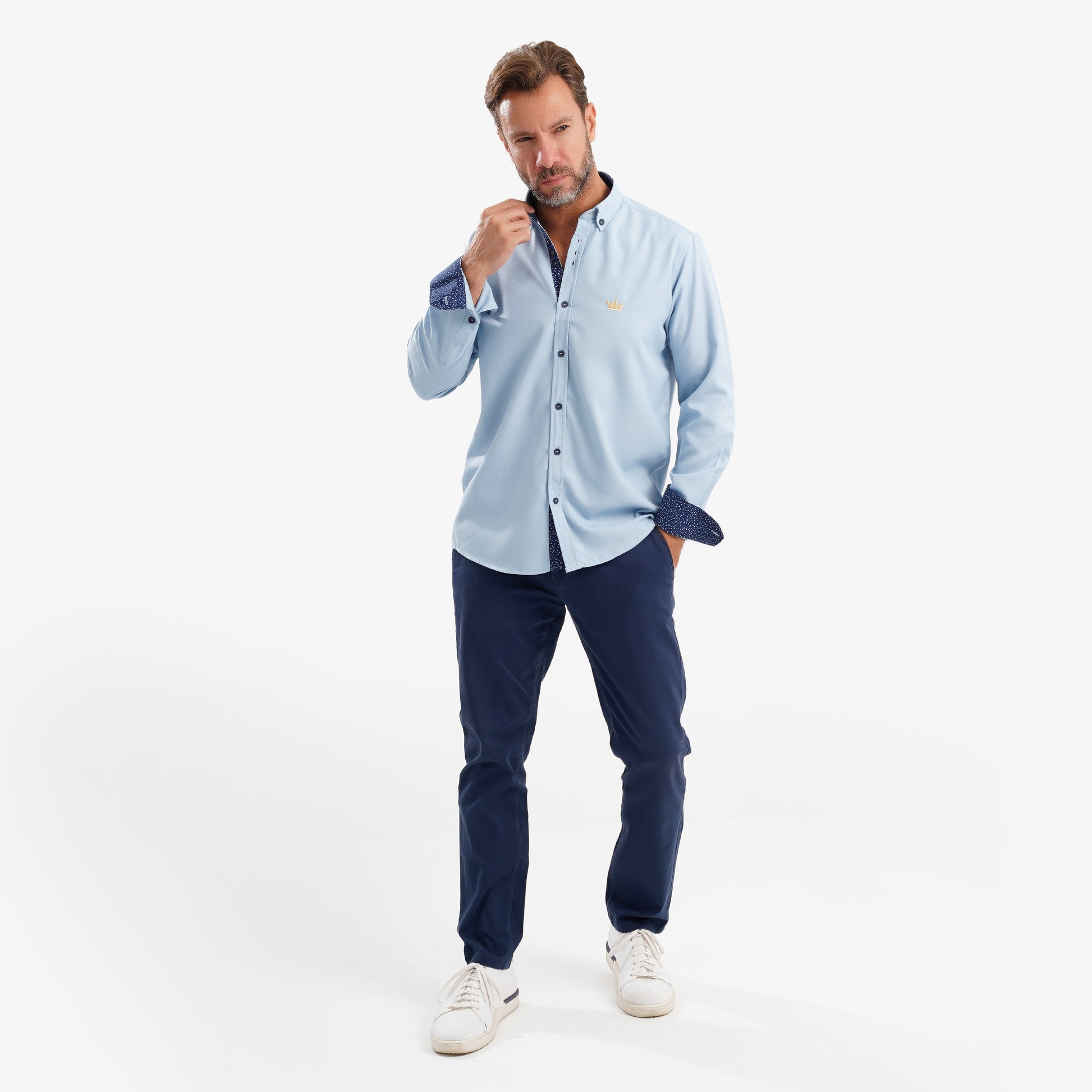 MEKA Premium Anti-Shrink Dress Shirt - MEKA | Premium Long Sleeves Shirt - Semi Casual Regular Fit (0055)