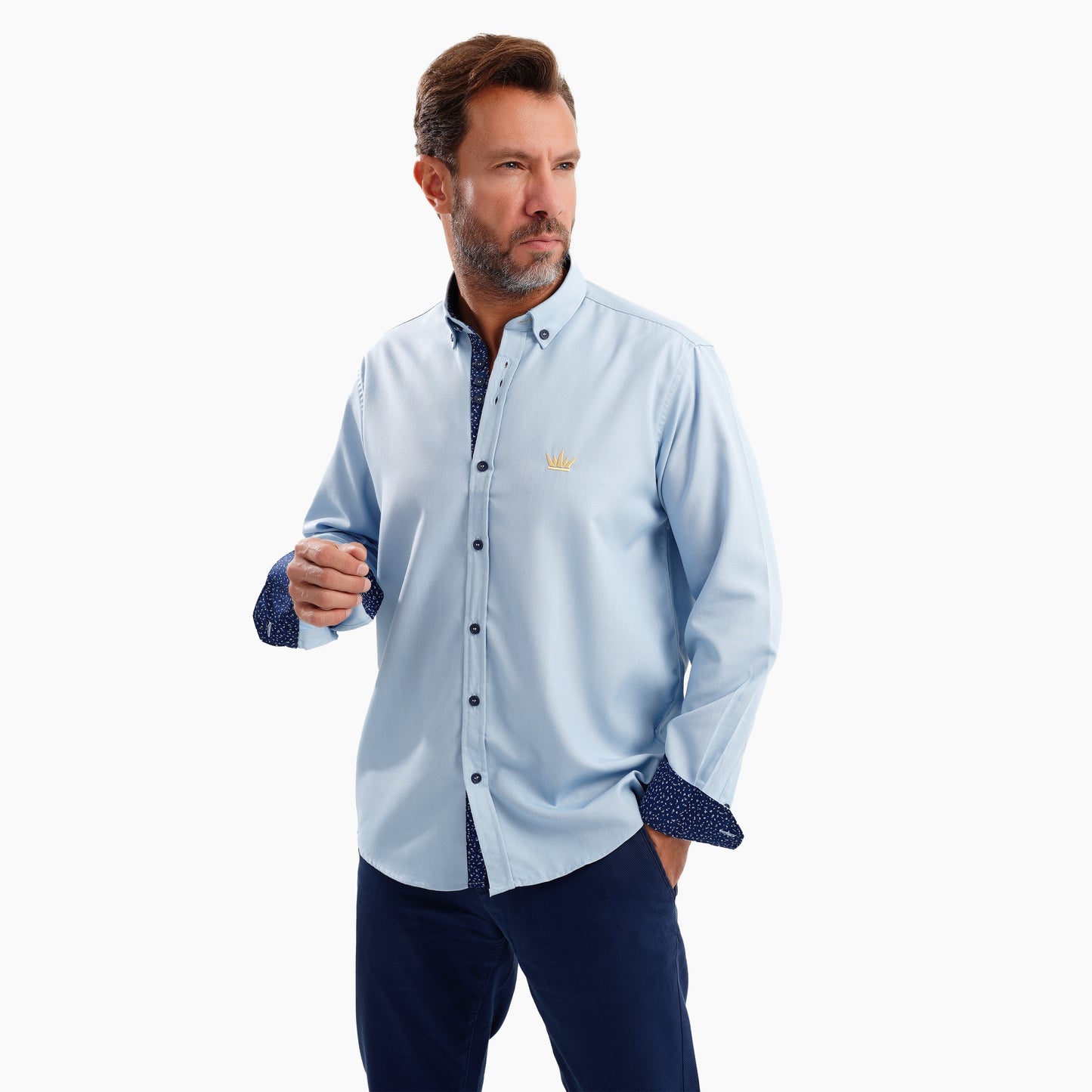 MEKA Premium Anti-Shrink Dress Shirt - MEKA | Premium Long Sleeves Shirt - Semi Casual Regular Fit (0055)