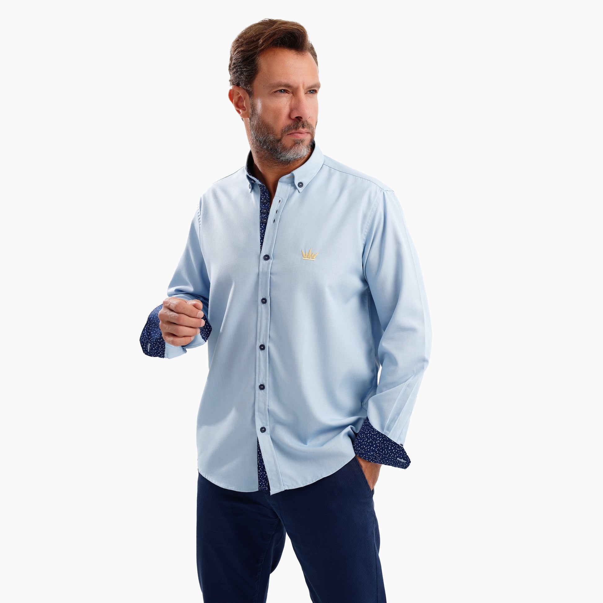 MEKA Premium Anti-Shrink Dress Shirt - MEKA | Premium Long Sleeves Shirt - Semi Casual Regular Fit (0055)