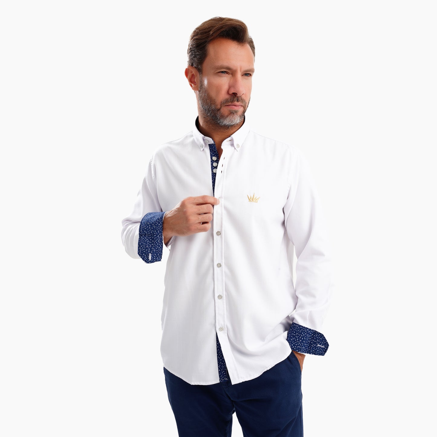 MEKA Premium Anti-Shrink Dress Shirt - MEKA | Premium Long Sleeves Shirt - Semi Casual Regular Fit (0057)