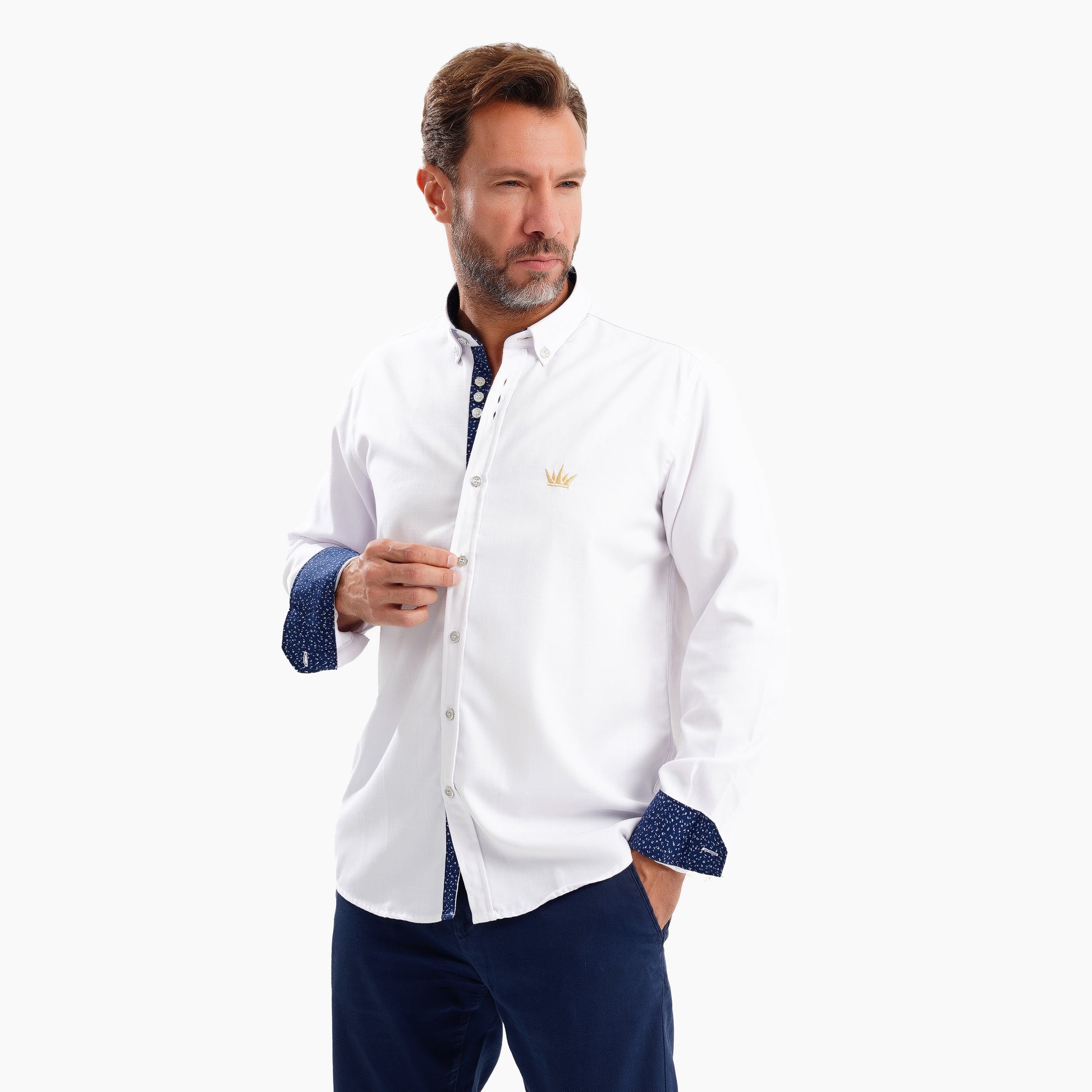 MEKA Premium Anti-Shrink Dress Shirt - MEKA | Premium Long Sleeves Shirt - Semi Casual Regular Fit (0057)