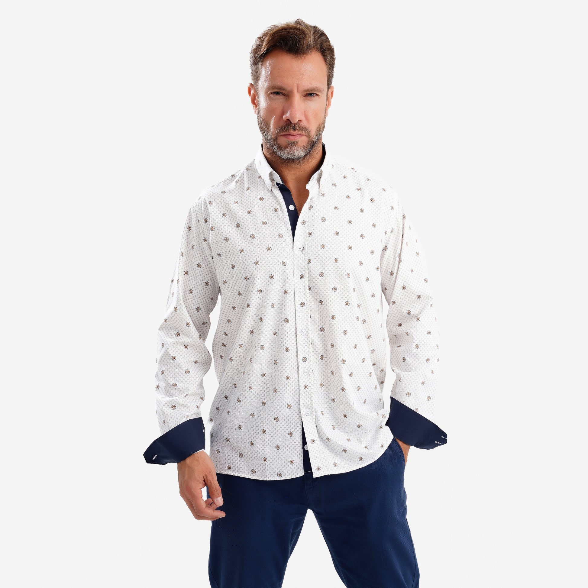 MEKA Premium Anti-Shrink Dress Shirt - MEKA | Premium Long Sleeves Shirt - Semi Casual Regular Fit (0063)
