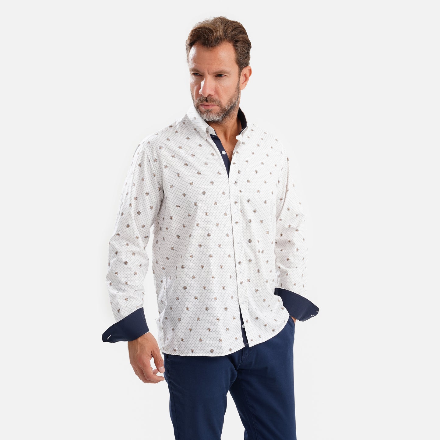 MEKA Premium Anti-Shrink Dress Shirt - MEKA | Premium Long Sleeves Shirt - Semi Casual Regular Fit (0063)
