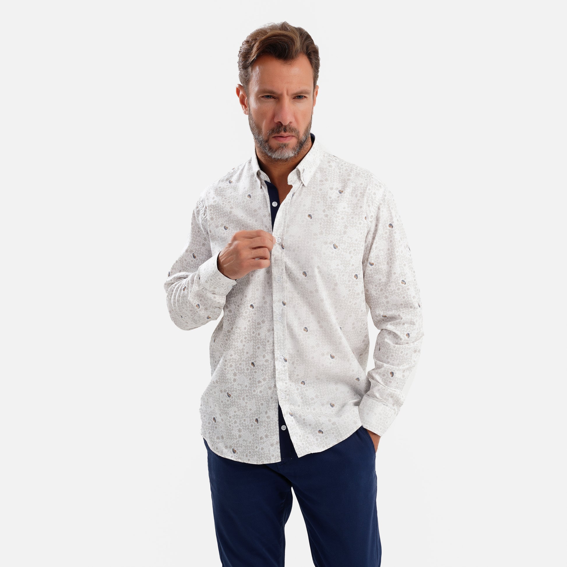 MEKA Premium Anti-Shrink Dress Shirt - MEKA | Premium Long Sleeves Shirt - Semi Casual Regular Fit (0065)