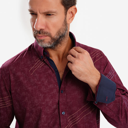 MEKA Premium Anti-Shrink Dress Shirt - MEKA | Premium Long Sleeves Shirt - Semi Casual Regular Fit (0068)