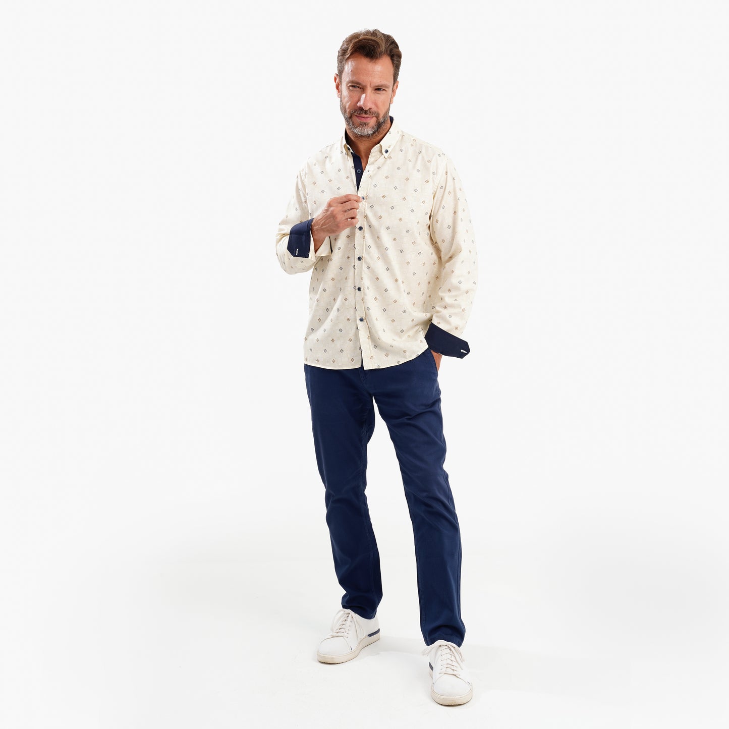 MEKA Premium Anti-Shrink Dress Shirt - MEKA | Premium Long Sleeves Shirt - Semi Casual Regular Fit (0070)