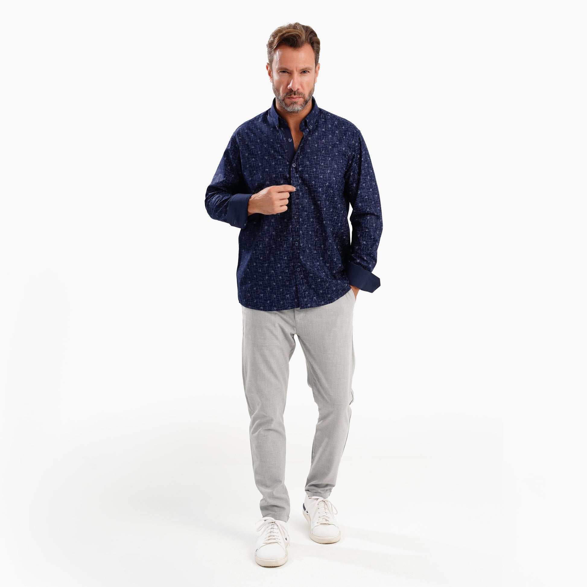MEKA Premium Anti-Shrink Dress Shirt - MEKA | Premium Long Sleeves Shirt - Semi Casual Regular Fit (0072)