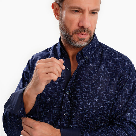 MEKA Premium Anti-Shrink Dress Shirt - MEKA | Premium Long Sleeves Shirt - Semi Casual Regular Fit (0072)