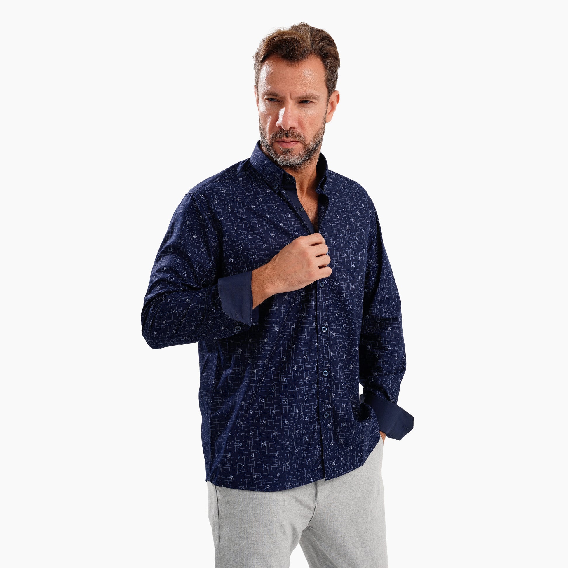 MEKA Premium Anti-Shrink Dress Shirt - MEKA | Premium Long Sleeves Shirt - Semi Casual Regular Fit (0072)