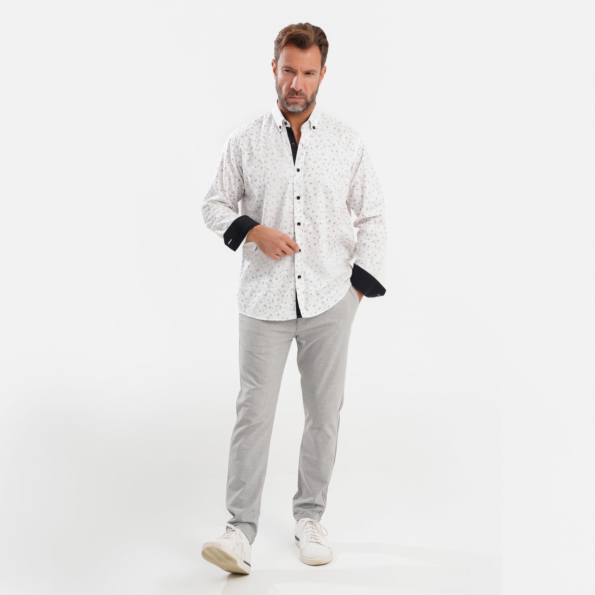 MEKA Premium Anti-Shrink Dress Shirt - MEKA | Premium Long Sleeves Shirt - Semi Casual Regular Fit (0074)
