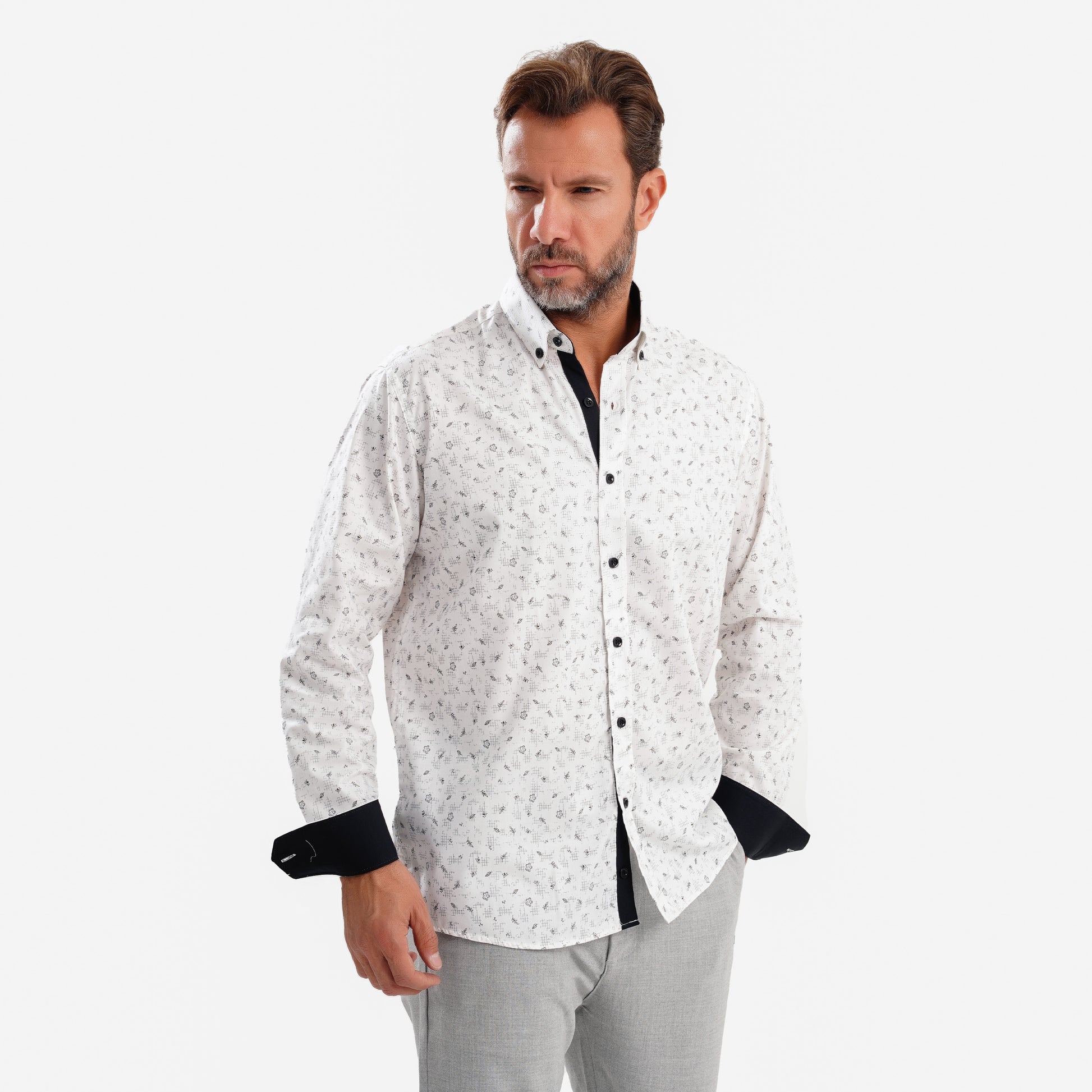 MEKA Premium Anti-Shrink Dress Shirt - MEKA | Premium Long Sleeves Shirt - Semi Casual Regular Fit (0074)